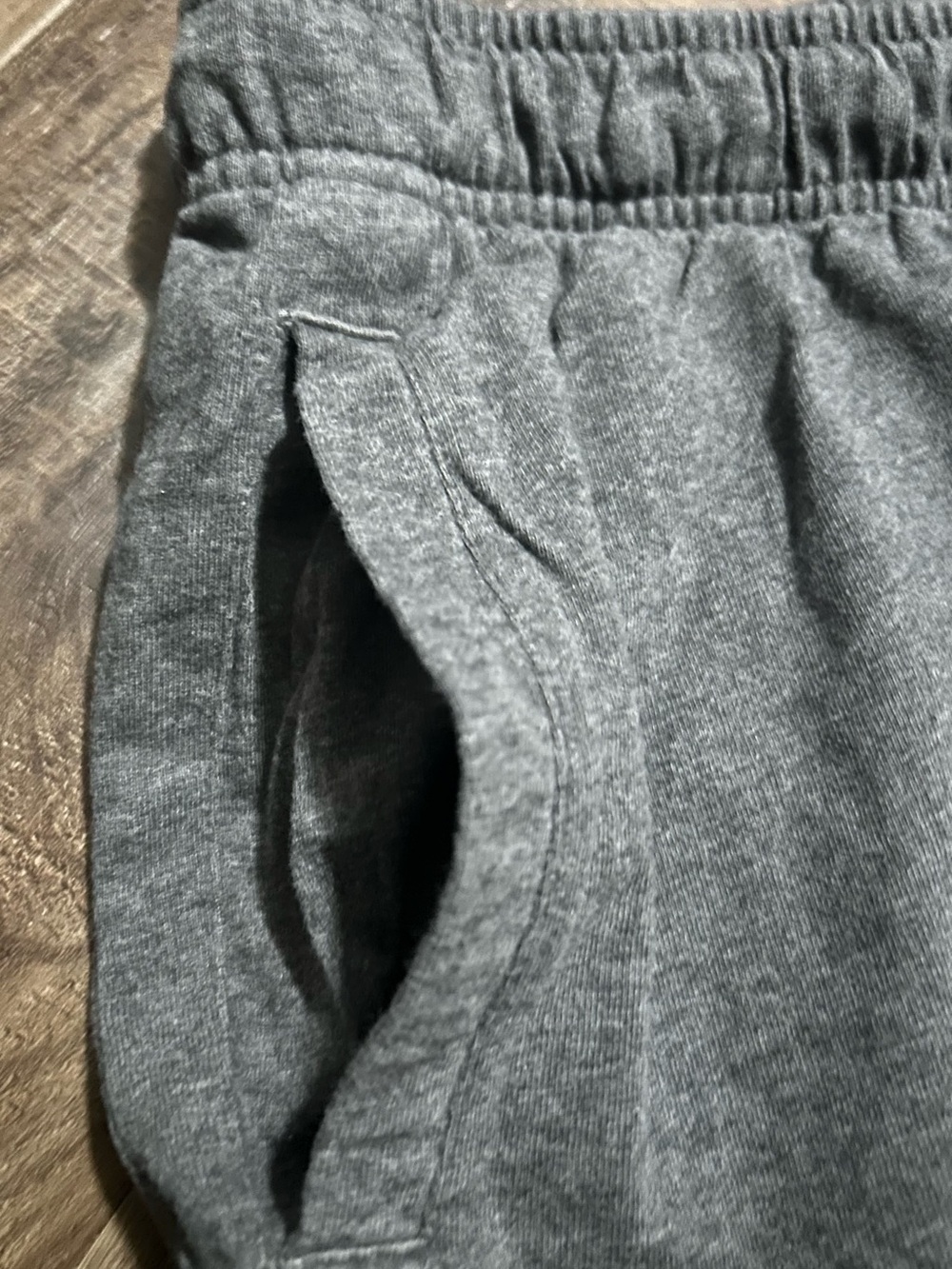 Nike Mens Heather Gray 3XL elastic cotton drawstring athletic Shorts, white Logo - Picture 3 of 4